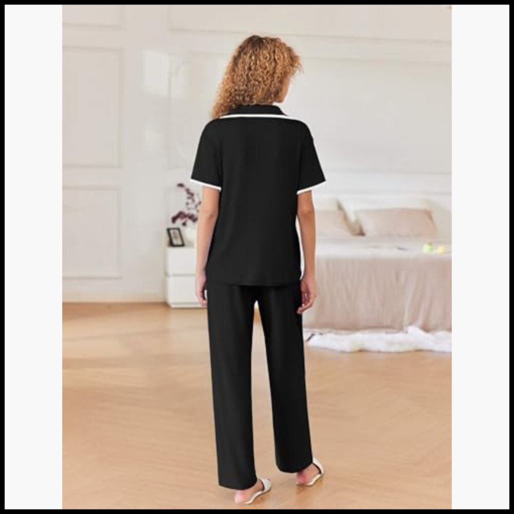 Polyester Blend Button Down Collar Short Sleeve P… - image 2